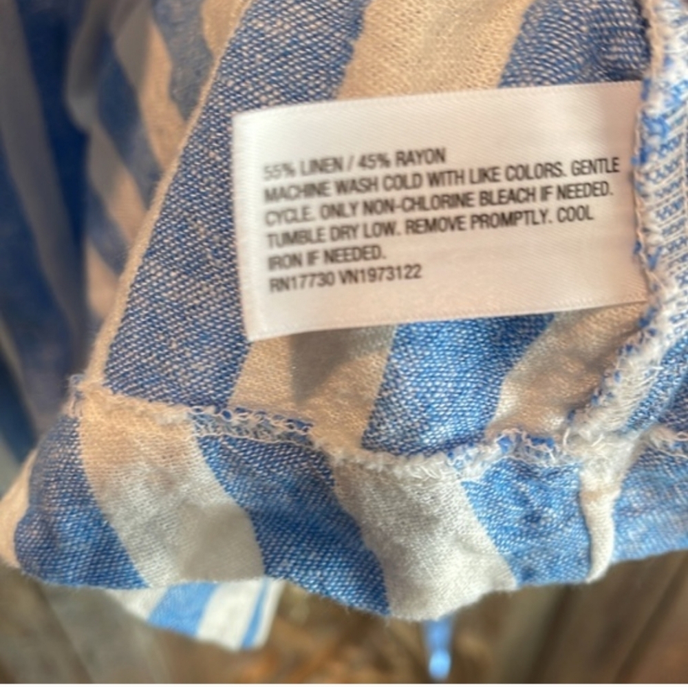 Ava & Viv Blue and White Striped Casual Shirt - Picture 16 of 16